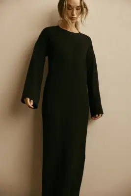 Robe en maille torsadée - Noir — photo 1