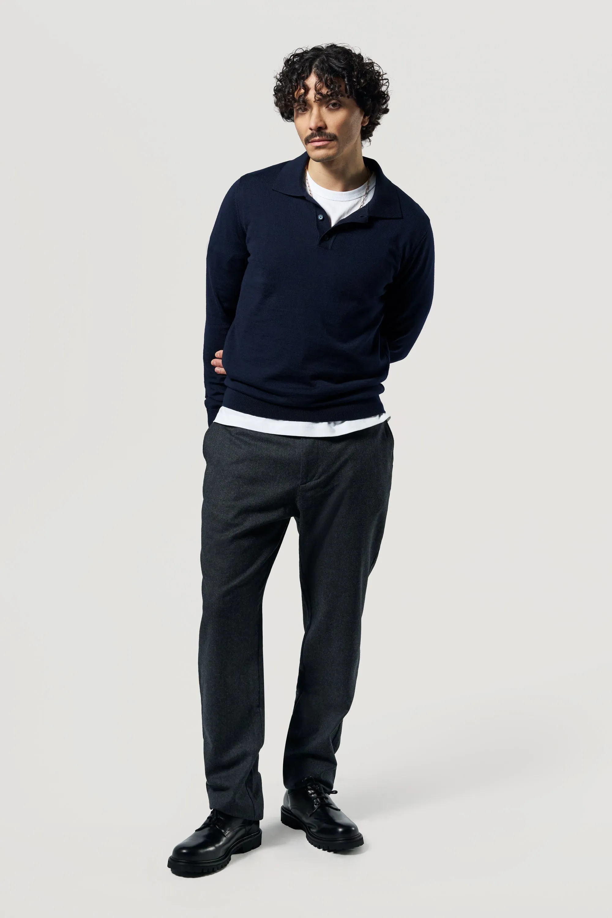 Le pull col polo - Bleu marine
