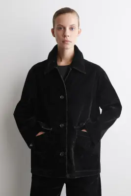 FLOCKED-DENIM JACKET - NOIR — photo 1
