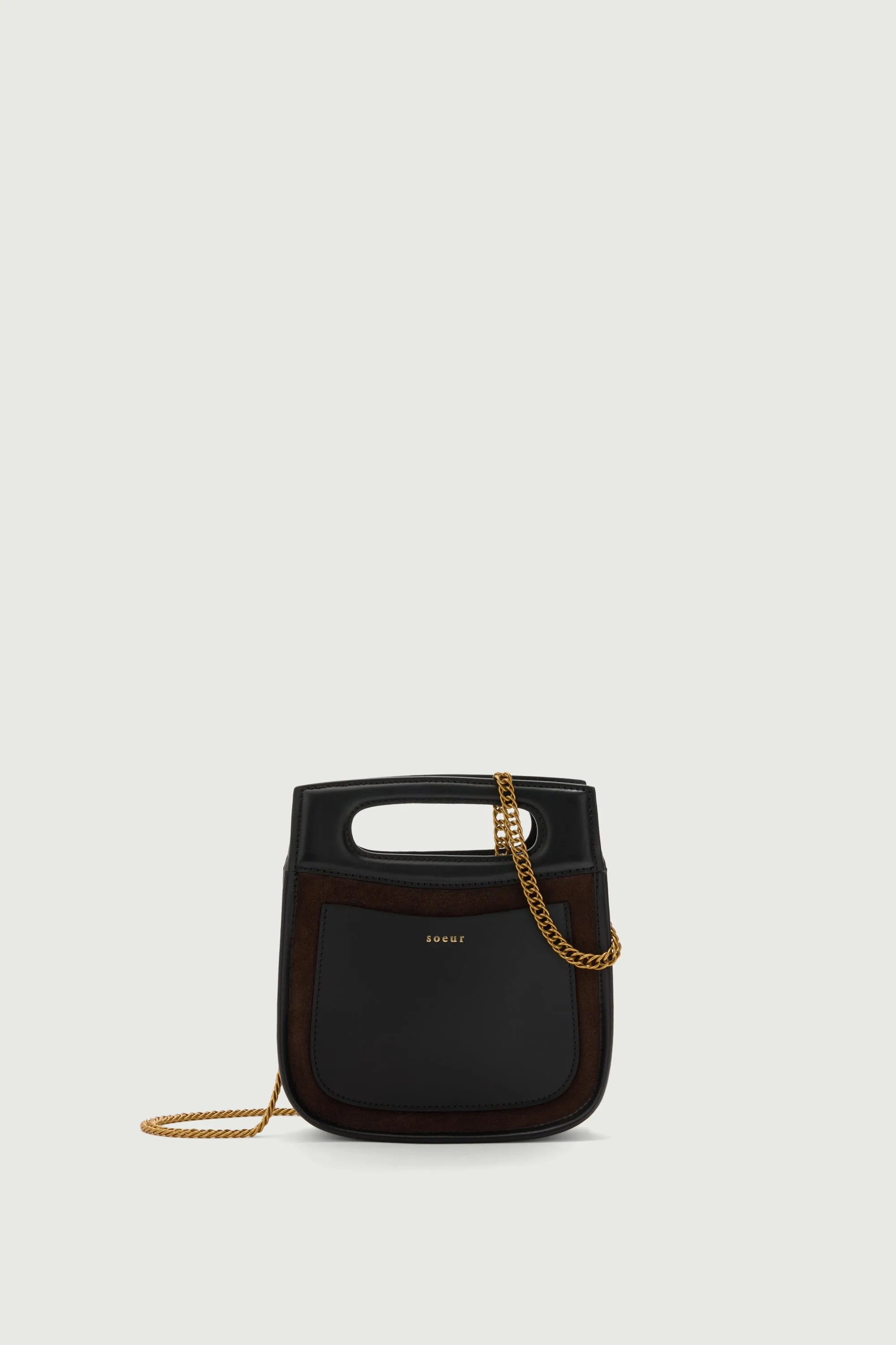 SAC CHERI MINI MARRON FONCÉ CROÛTE DE CUIR