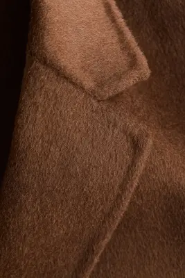 Manteau fait main en laine mélangée - Marron — photo 4