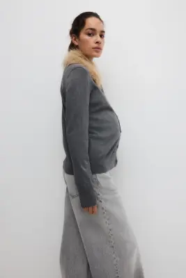 MAMA Gilet avec col - Gris — photo 2