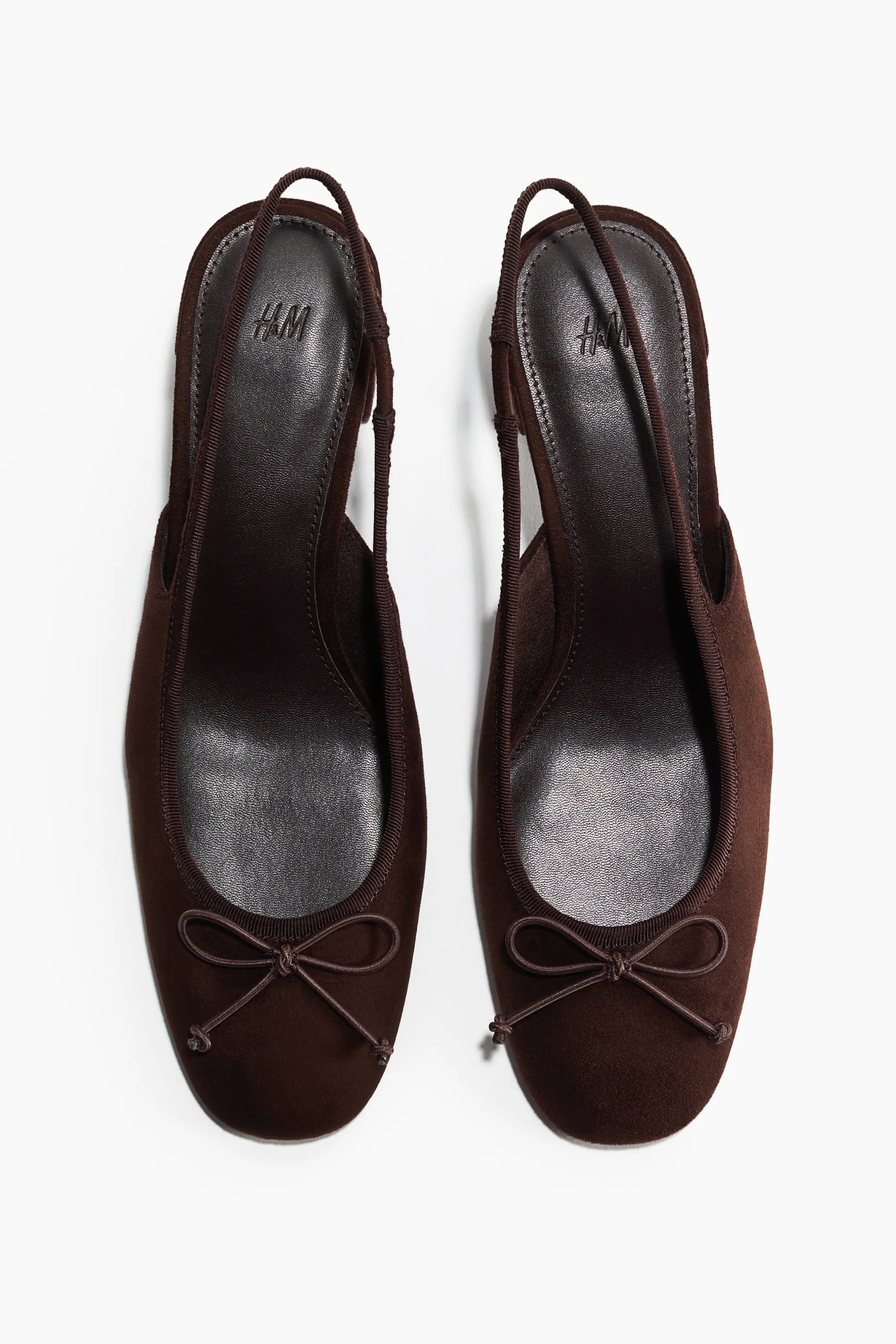 Escarpins à bride arrière avec talon bloc - Marron foncé