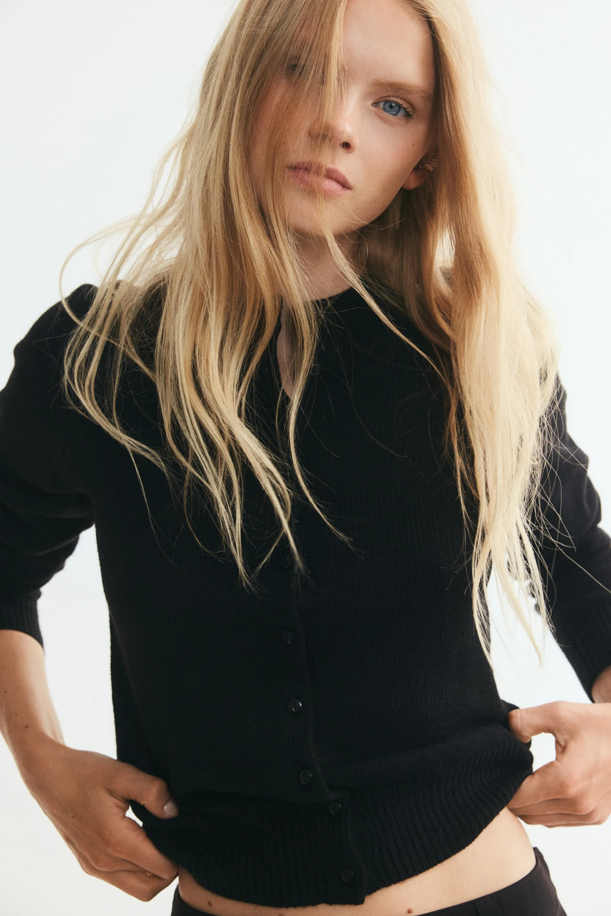 Gilet en maille texturée - Noir