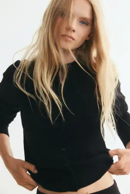 Gilet en maille texturée - Noir — photo 1