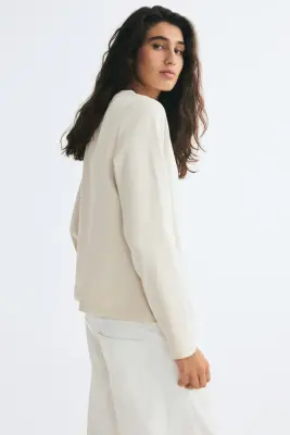 Top en coton interlock - Beige clair — photo 3