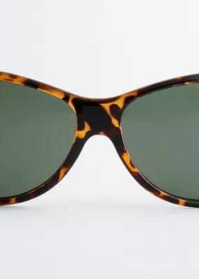 Lunettes de soleil incurvées oversize - Noir/Écaille de tortue — photo 2