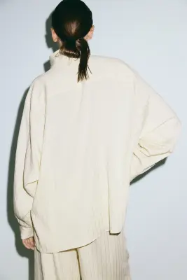 Chemise texturée en viscose mélangée - Beige clair — photo 4