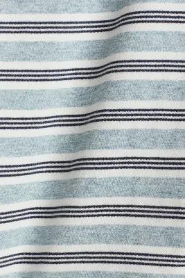 T-shirt à manches longues en coton - Turquoise/rayé — photo 3