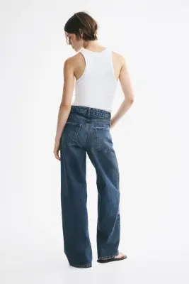 Jean avec détails patchwork - Bleu denim/color block — photo 4
