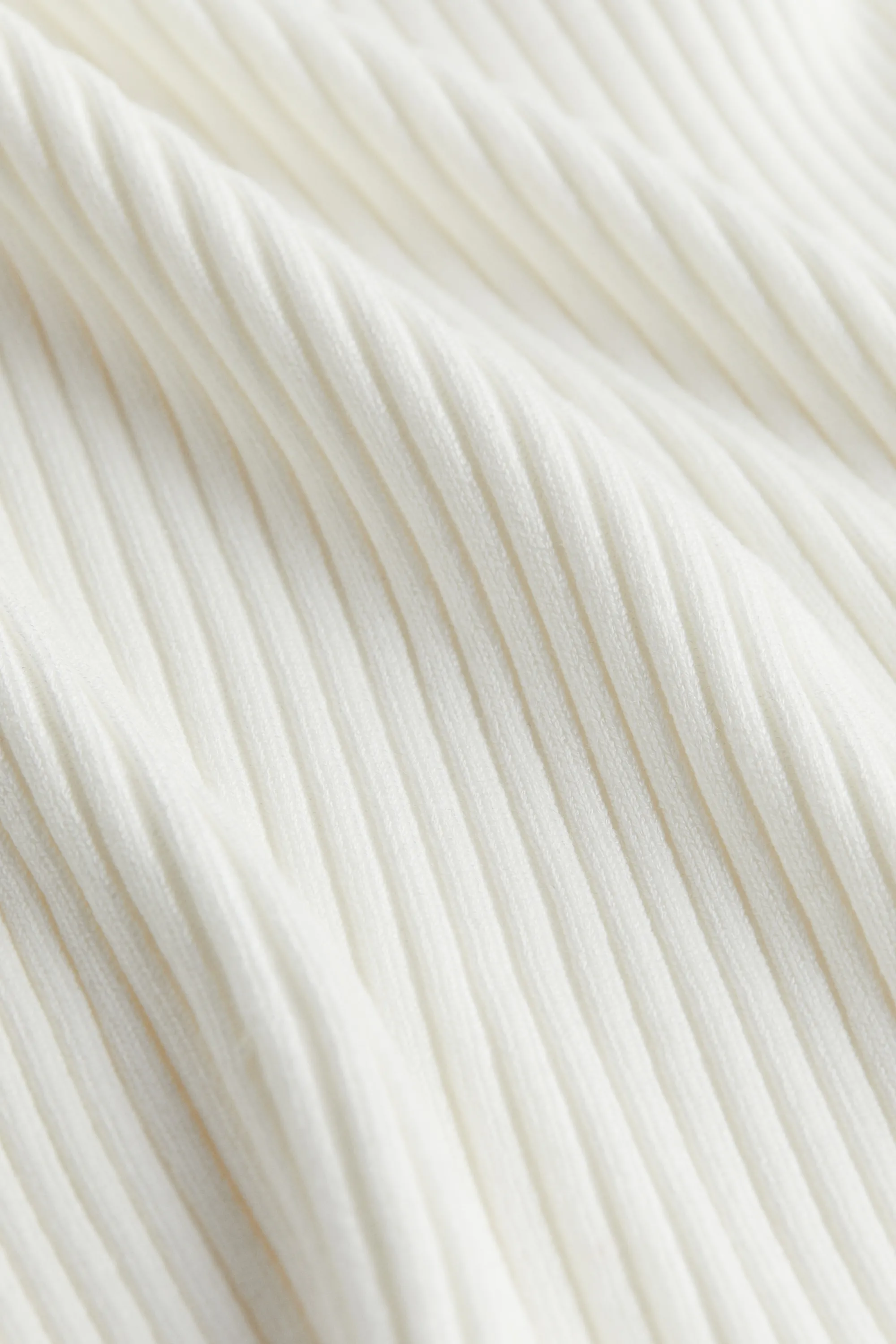 Top épaules nues en maille côtelée - Blanc