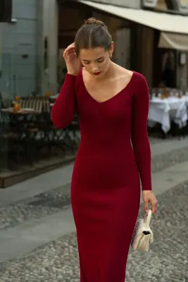 Vanessa Knit Dress - Red — photo 3