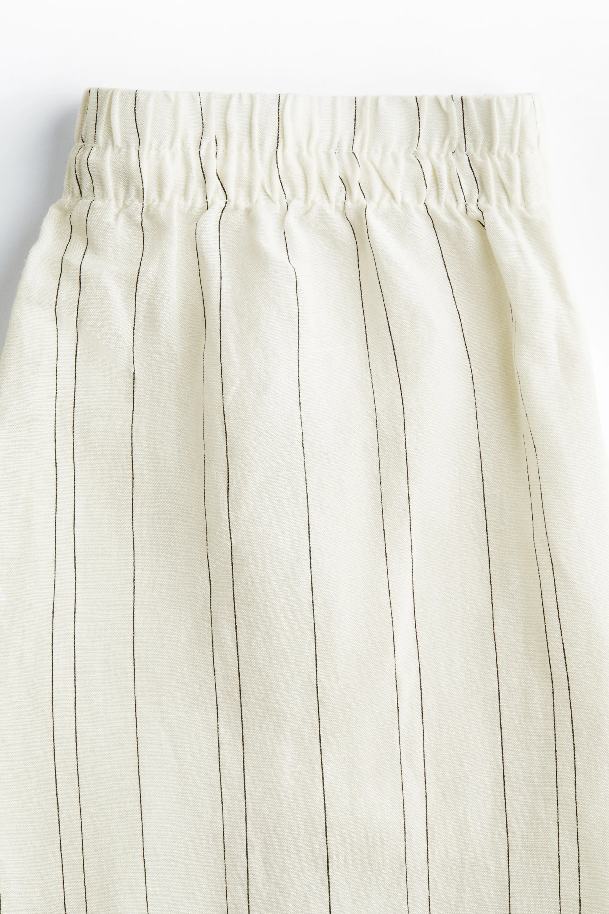 Pantalon en lin mélangé - Crème/rayé