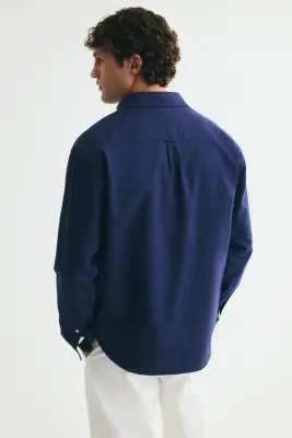Chemise Oxford Regular Fit - Bleu foncé — photo 3