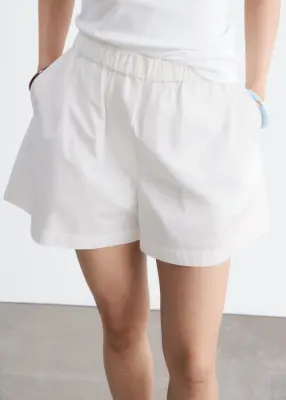 Short taille haute en coton - Blanc — photo 1
