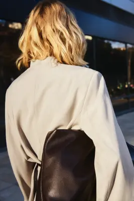 Blazer avec ceinture - Beige — photo 2