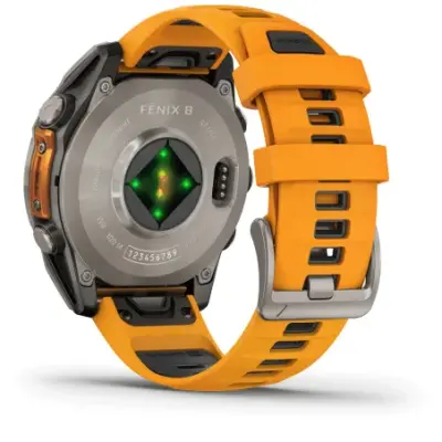 Garmin Fenix 8 Amoled 47mm Verre Sapphire lunette Titanium bracelet orange/graphite 010-02904-11 — photo 4