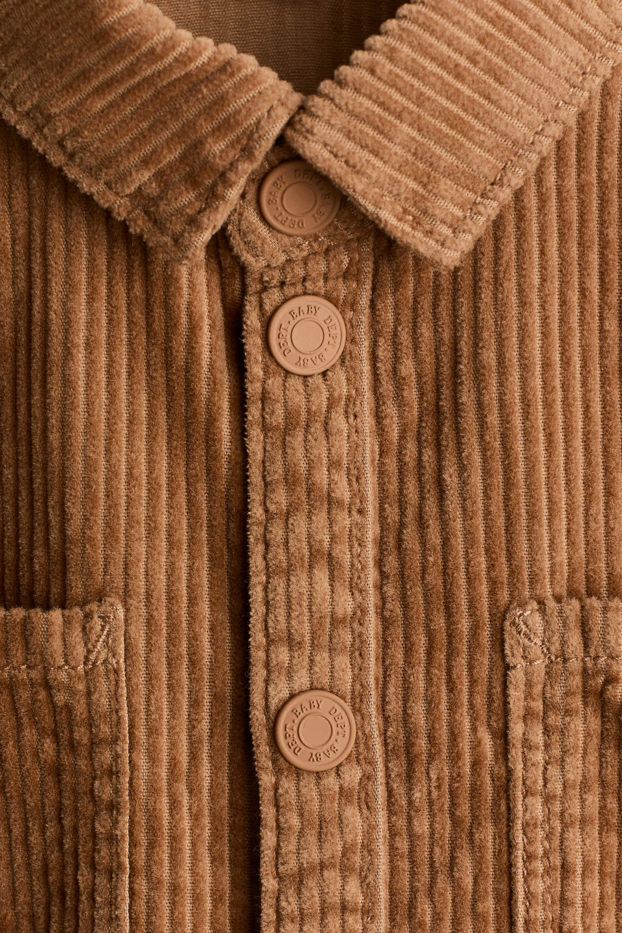 Chemise en velours de coton côtelé - Beige
