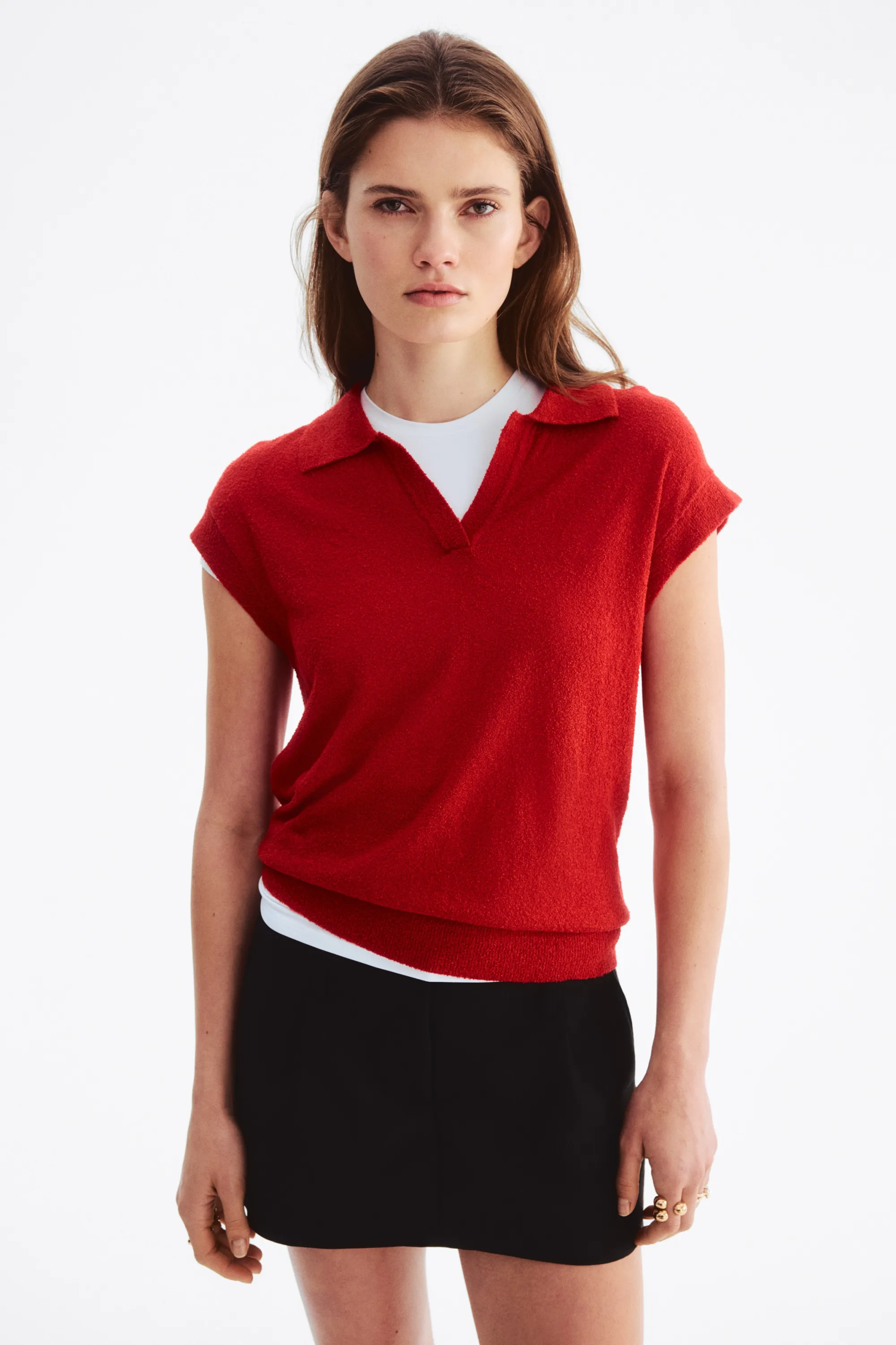 Polo en maille - Rouge