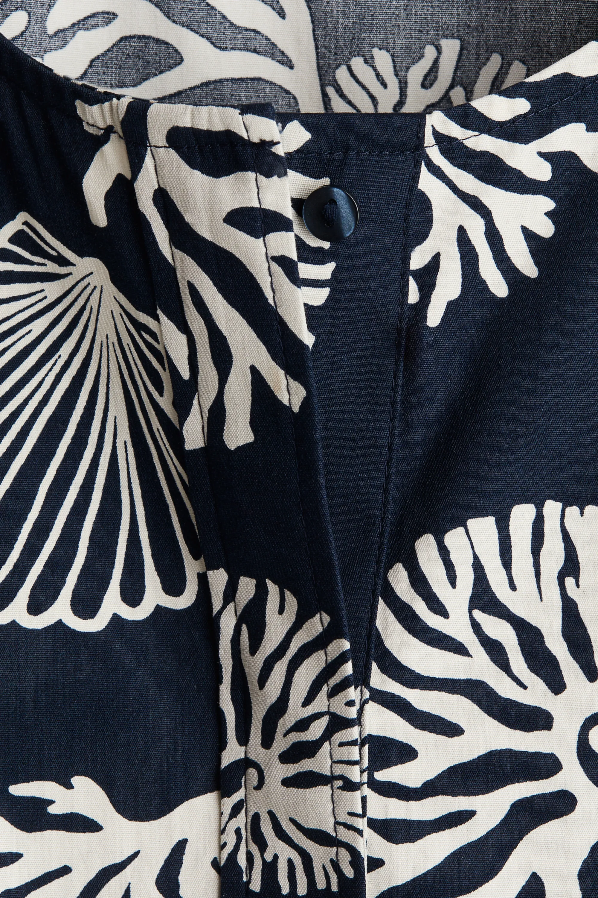 Robe à manches bouffantes - Bleu marine/motif