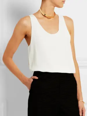Débardeur ICONIC en crêpe de soie blanc ivoire Px boutique 390€ Taille 40 — photo 2