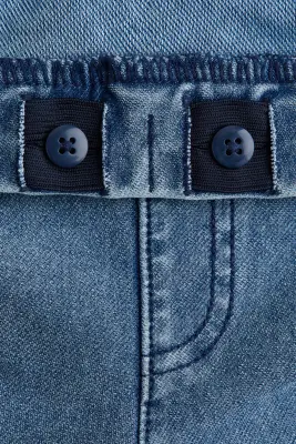 Pantalon large façon denim - Bleu denim clair/cœurs — photo 1