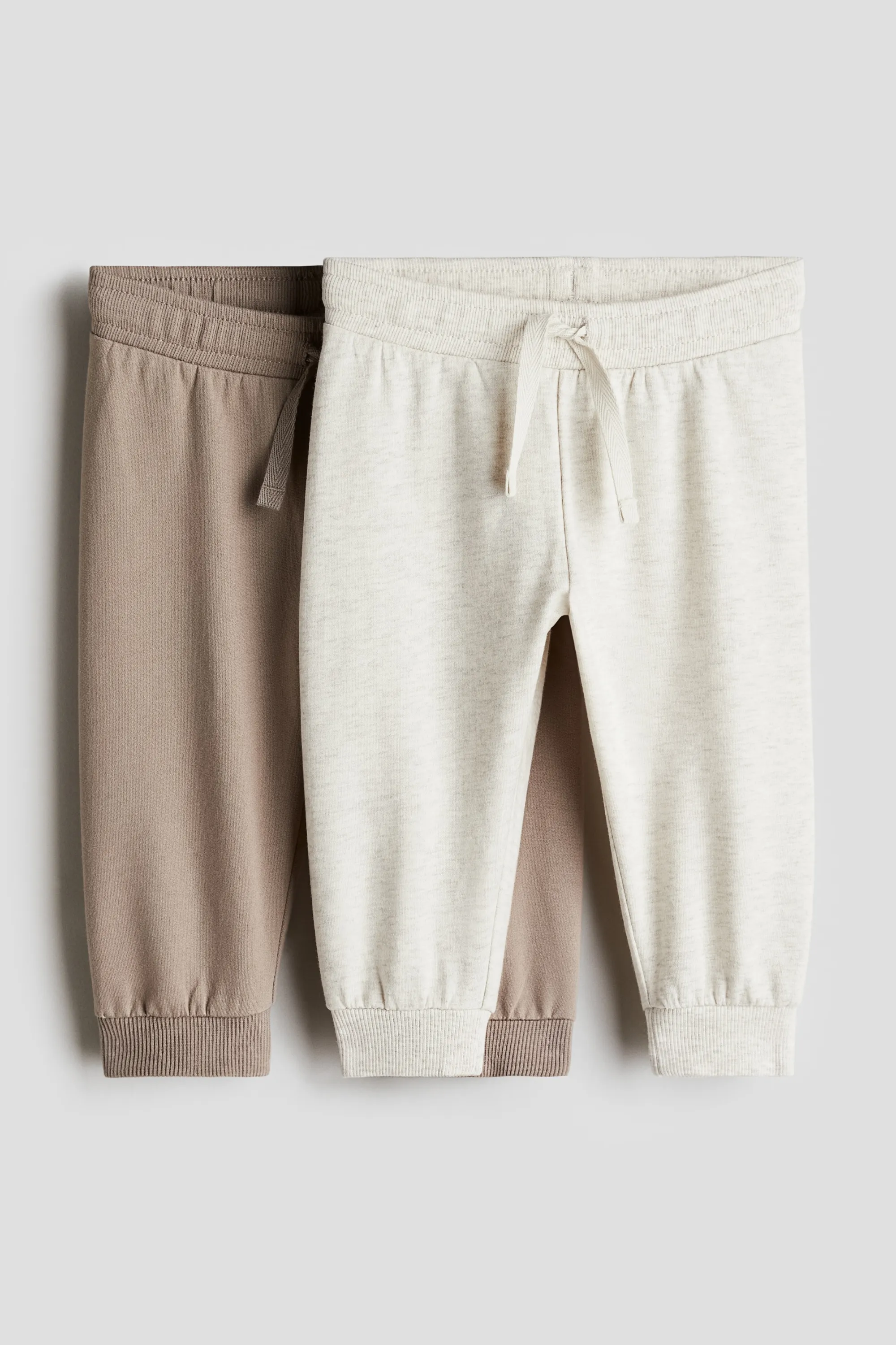 Lot de 2 pantalons jogger - Beige foncé/écru chiné
