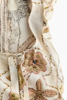 Robe ruchée à dos ouvert avec imprimé fleuri - Crème/fleuri — photo 5