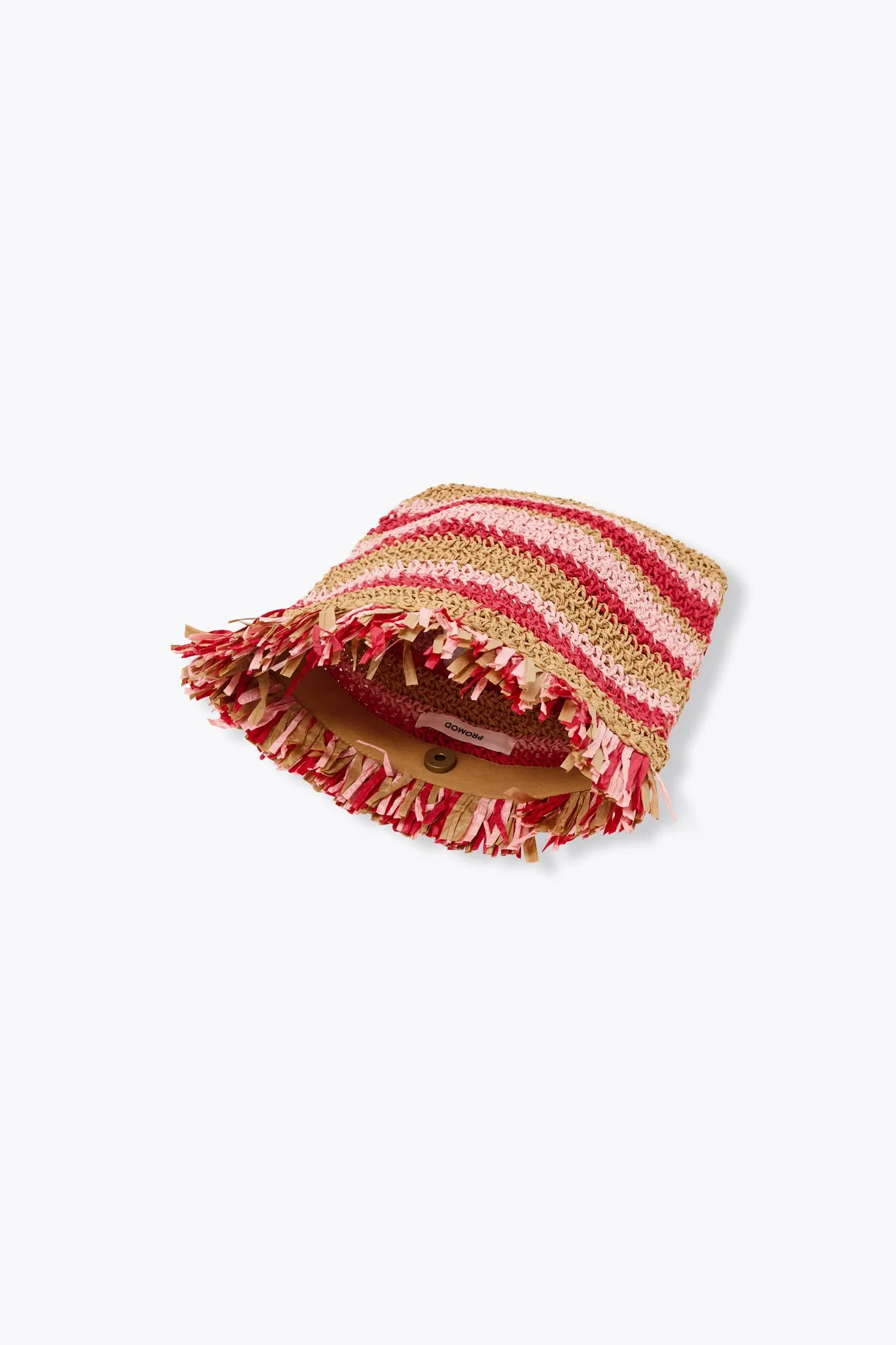 Pochette rayée en raphia