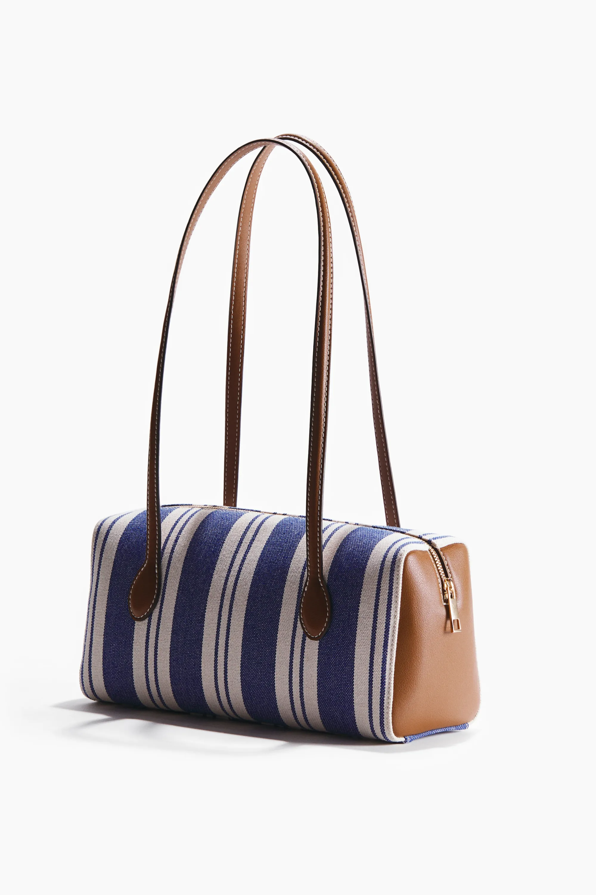 Sac porté épaule rectangulaire en toile - Bleu/rayé