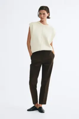 Pantalon cigarette - Vert kaki foncé — photo 2