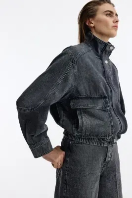 Veste oversize en denim - Gris denim — photo 2