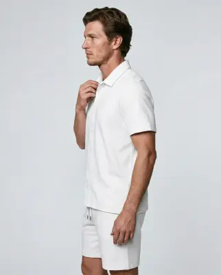 Chemise Blanche Manches Courtes en Coton Organique / Polyamide — photo 3