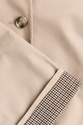 Veste en twill avec col entonnoir - Beige — photo 5