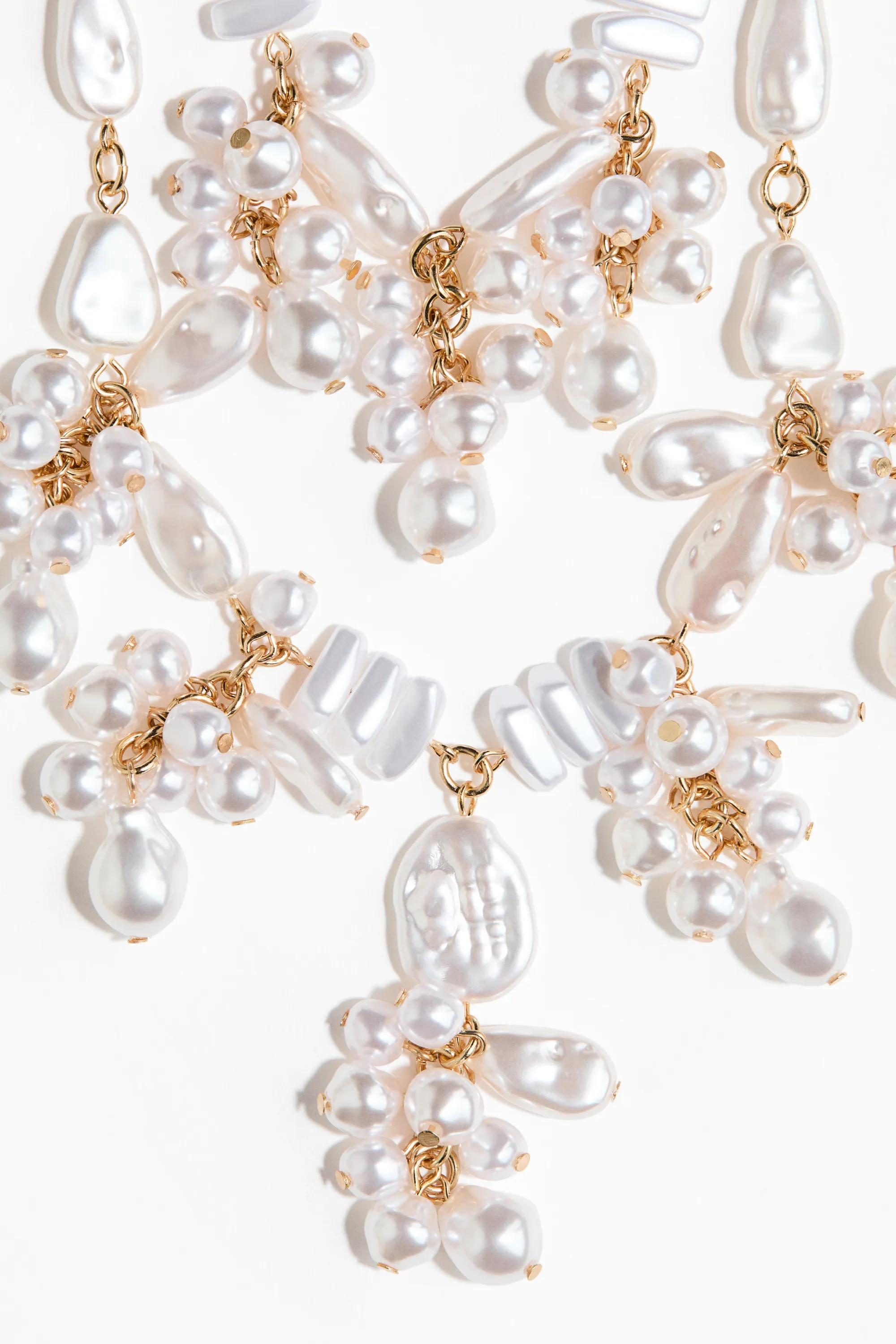 Collier grappe - Doré/blanc