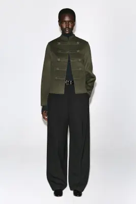 VESTE OFFICIER EN LAINE DOUBLE FACE - KAKI — photo 2