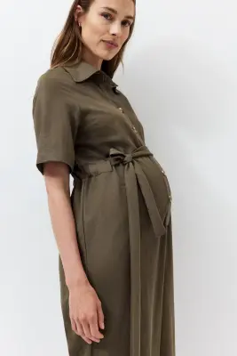 MAMA Combi-pantalon avec ceinture à nouer - Vert kaki — photo 1