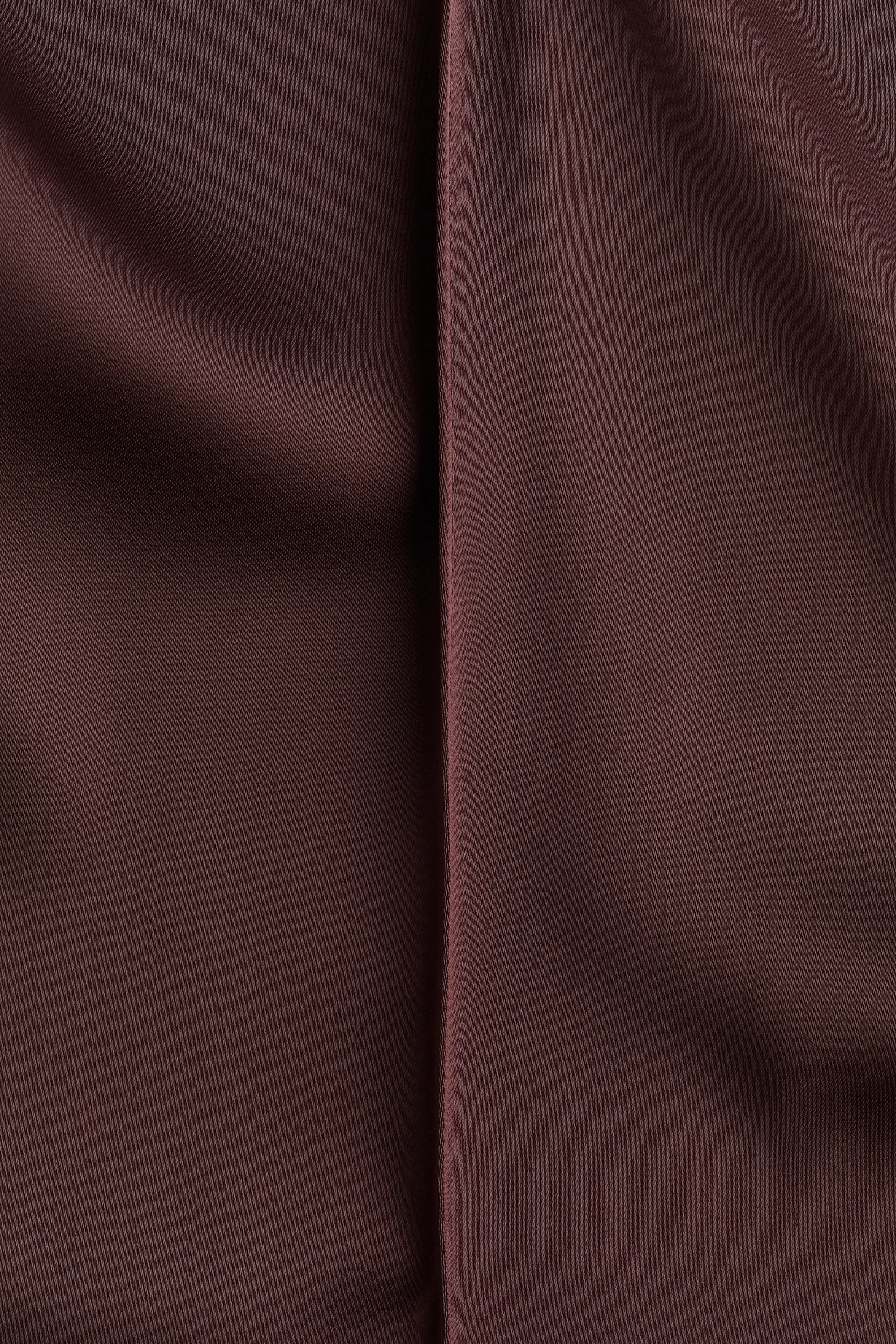 Pantalon large avec plis - Marron foncé