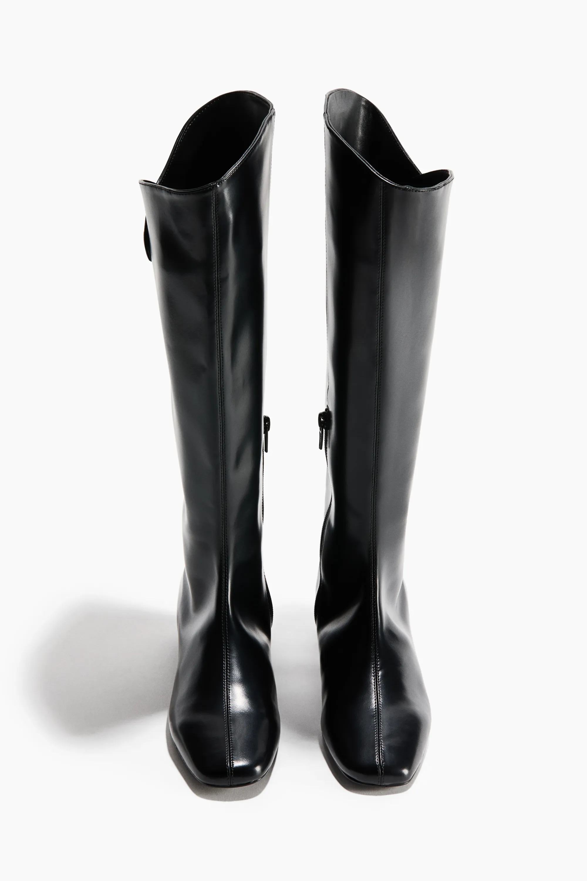 Bottes de hauteur genou avec détail en métal - Noir