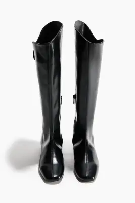 Bottes de hauteur genou avec détail en métal - Noir — photo 1