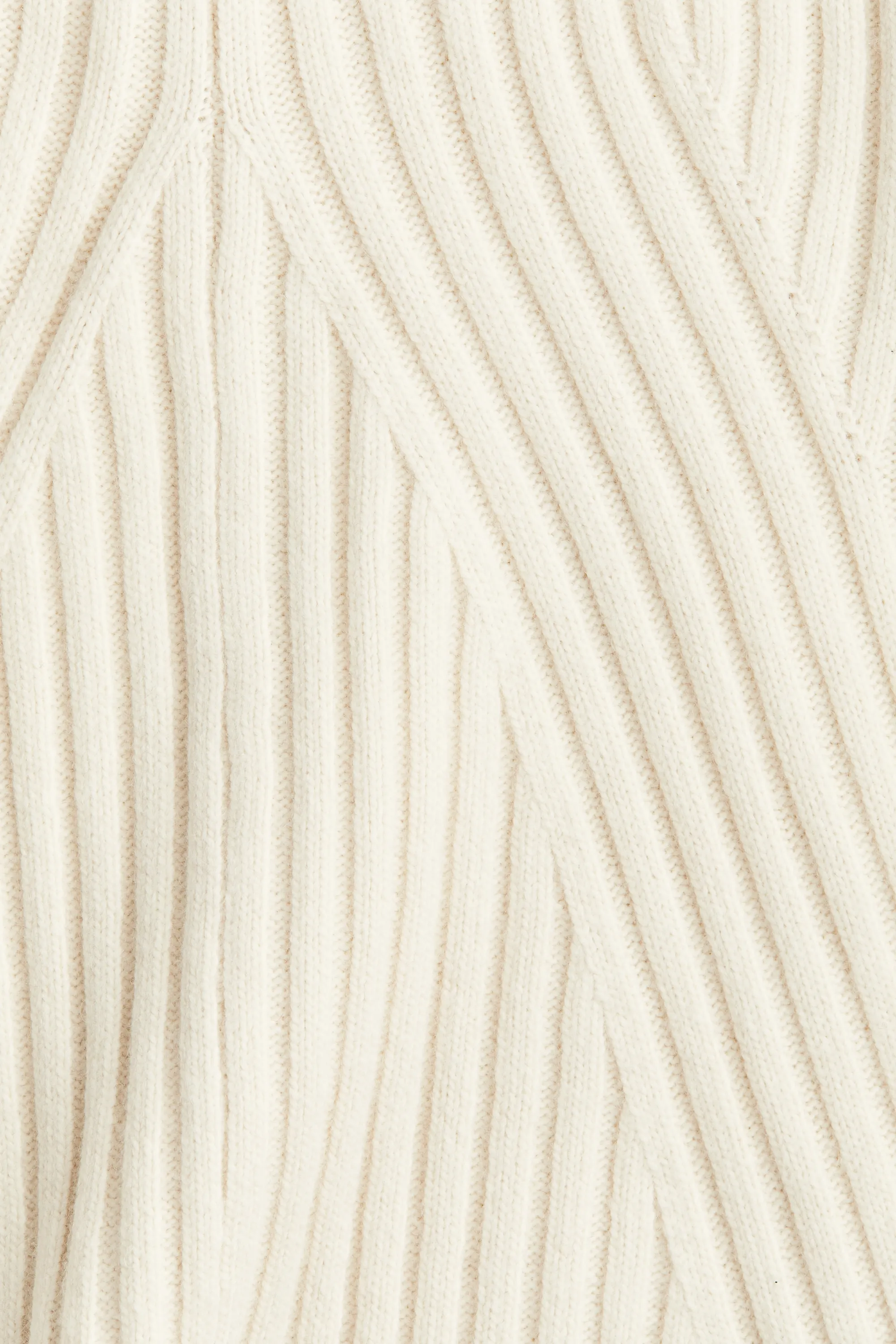 Robe en maille côtelée - Crème