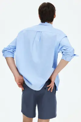 Short chino Regular Fit en coton - Bleu ancien — photo 2
