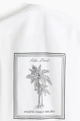 Chemise imprimée Relaxed Fit avec col cubain - Blanc/Palm Desert — photo 5