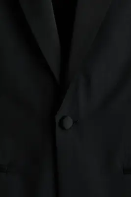 Veste de smoking Regular Fit en laine mélangée - Noir — photo 5