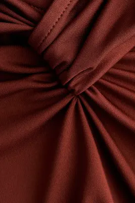 Robe en jersey à effet drapé - Brun rouille — photo 4