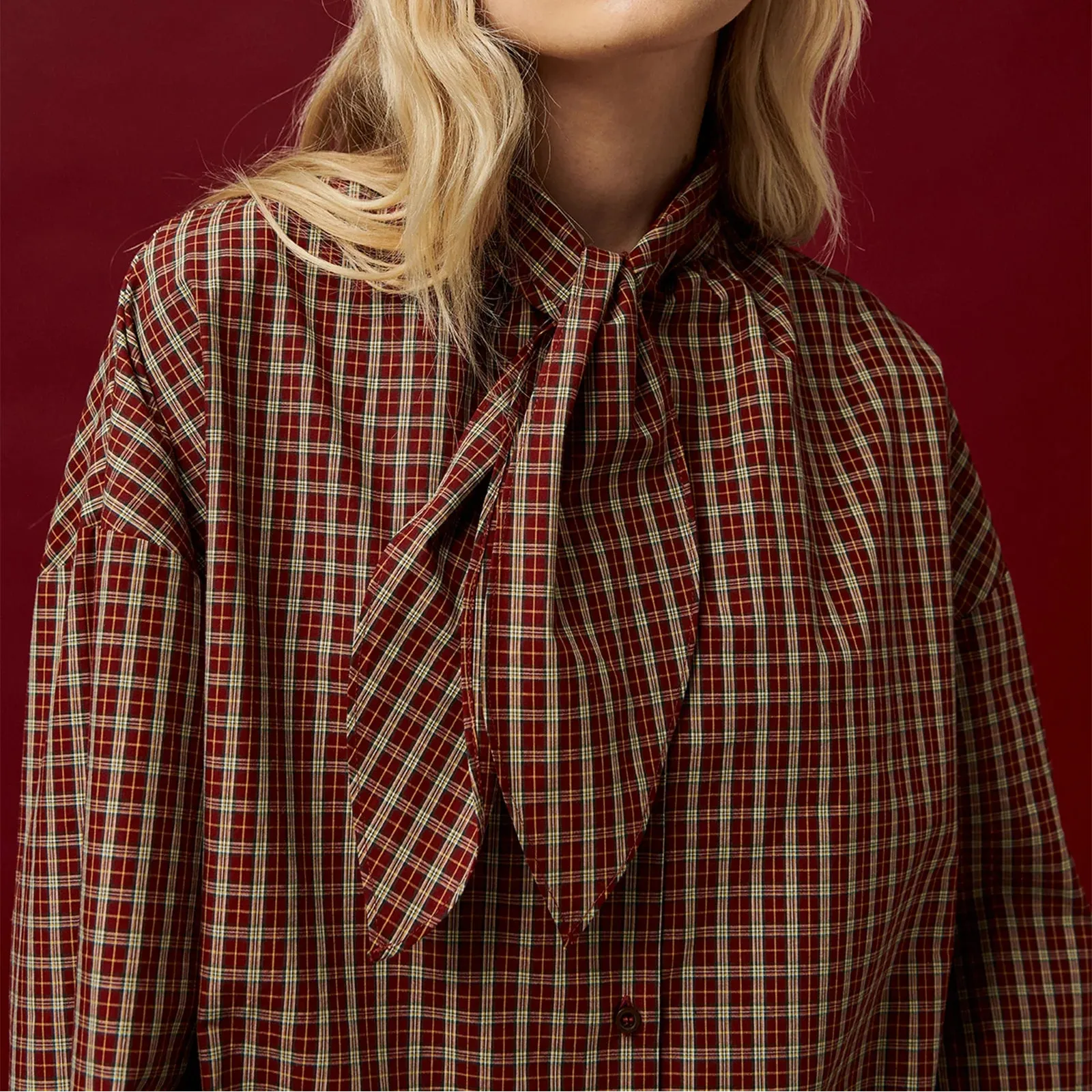 Blouse Tom à carreaux coloris spice - BELLEPIECE