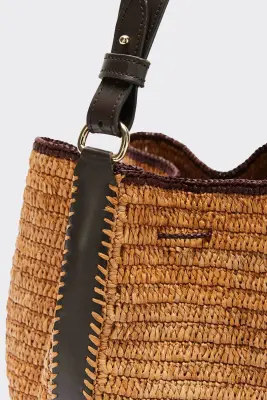 Panier Sola raphia et chocolat — photo 2