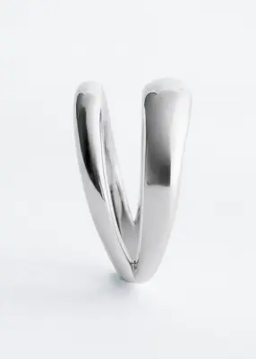Bague à deux anneaux - Argenté — photo 2