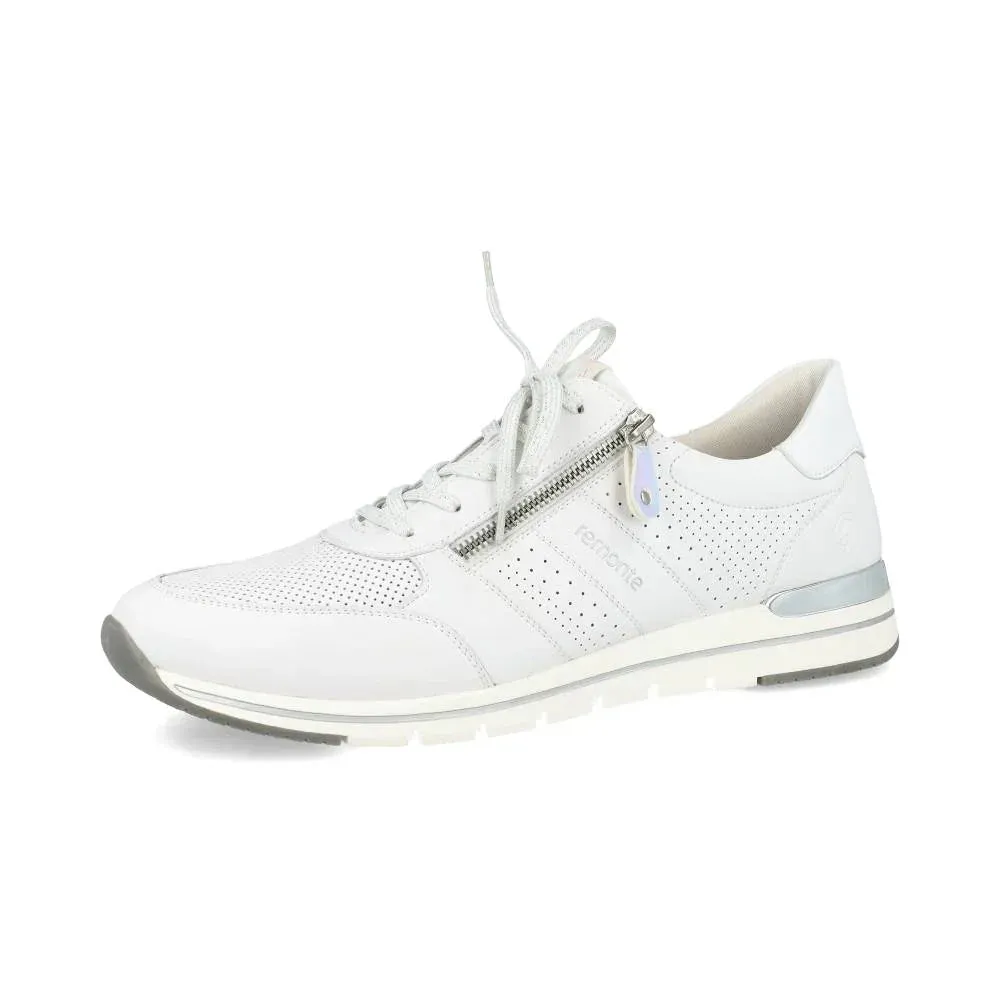 Baskets Remonte R6705-80 Blanches - Lacets Zip Grande Pointure Femme