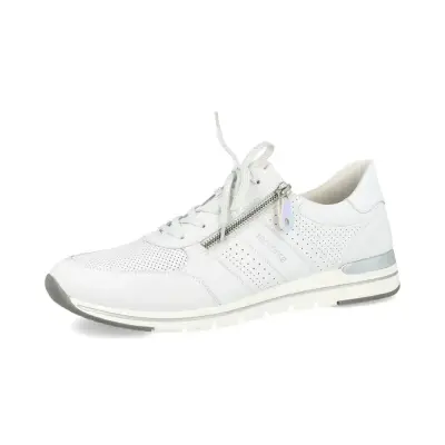 Baskets Remonte R6705-80 Blanches - Lacets Zip Grande Pointure Femme